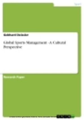 Global Sports Management - A Cultural Perspective