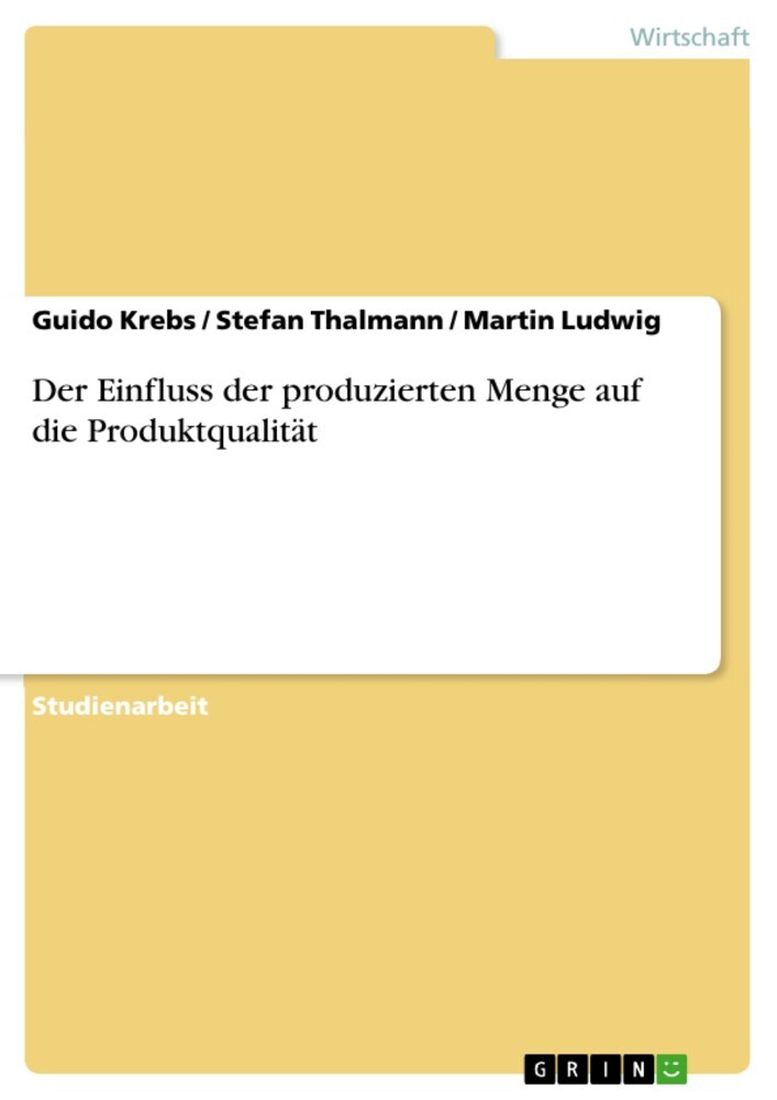 Der Einfluss der produzierten Menge auf die Produktqualität main product photo