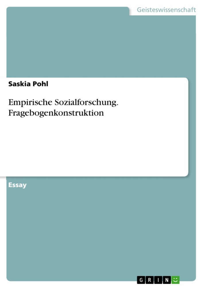 Empirische Sozialforschung. Fragebogenkonstruktion main product photo