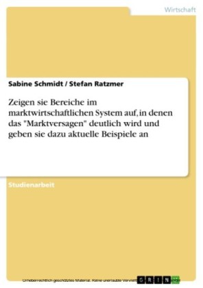 Zeigen sie Bereiche im marktwirtschaftlichen System auf, in denen das 'Marktversagen' deutlich wird und geben sie dazu aktuelle Beispiele an