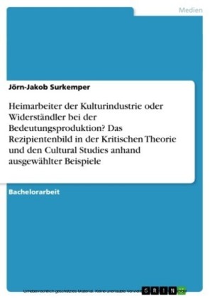 Heimarbeiter der Kulturindustrie oder Widerständler bei der Bedeutungsproduktion? Das Rezipientenbild in der Kritischen Theorie und den Cultural Studies anhand ausgewählter Beispiele