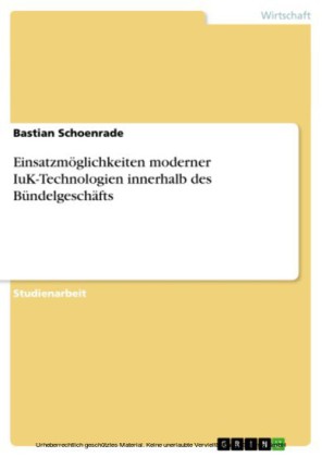 Einsatzmöglichkeiten moderner IuK-Technologien innerhalb des Bündelgeschäfts