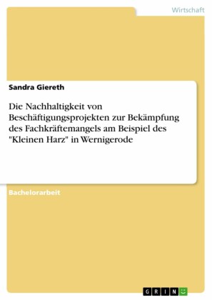 Die Nachhaltigkeit von Beschäftigungsprojekten zur Bekämpfung des Fachkräftemangels am Beispiel des 'Kleinen Harz' in Wernigerode