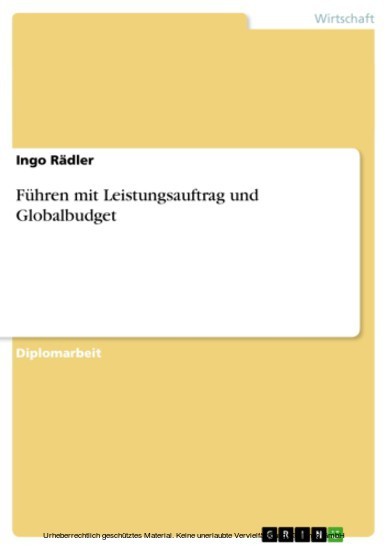 Führen mit Leistungsauftrag und Globalbudget main product photo