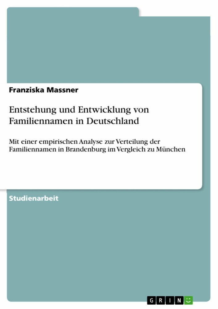 Entstehung und Entwicklung von Familiennamen in Deutschland main product photo