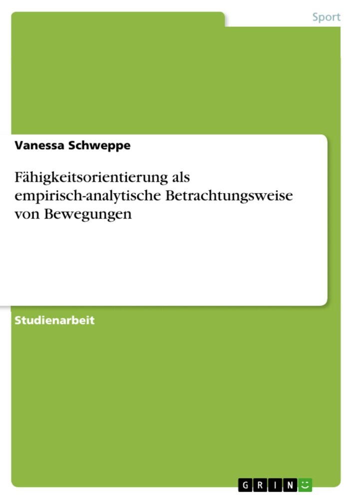 Fähigkeitsorientierung als empirisch-analytische Betrachtungsweise von Bewegungen main product photo