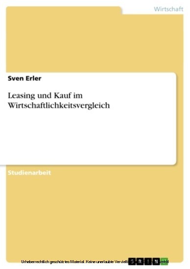 Leasing und Kauf im Wirtschaftlichkeitsvergleich main product photo