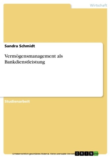 Vermögensmanagement als Bankdienstleistung main product photo
