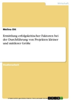 Ermittlung erfolgskritischer Faktoren bei der Durchführung von Projekten kleiner und mittlerer Größe