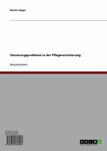 Steuerungsprobleme in der Pflegeversicherung main product photo