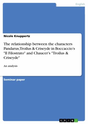 The relationship between the characters Pandarus, Troilus & Criseyde in Boccaccio's 'Il Filostrato' and Chaucer's 'Troilus & Criseyde'