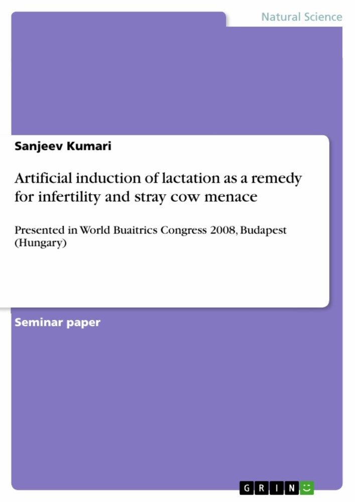 Artificial induction of lactation as a remedy for infertility and stray cow menace main product photo
