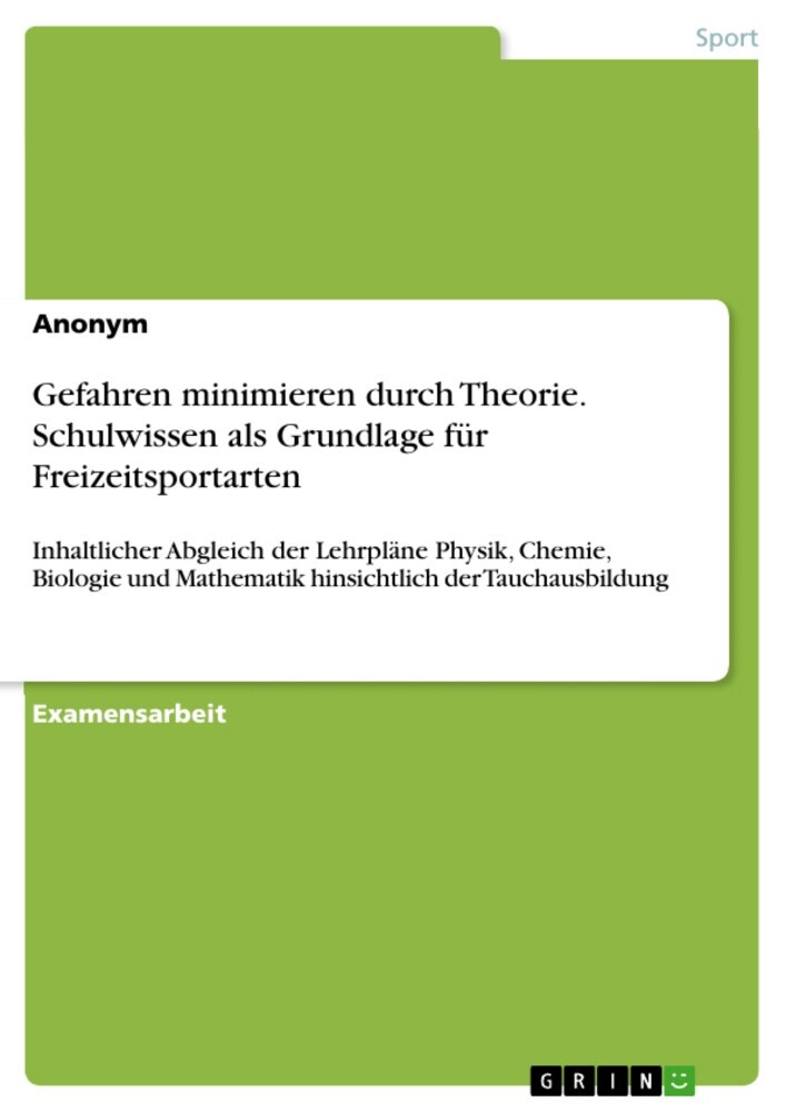 Gefahren minimieren durch Theorie. Schulwissen als Grundlage für Freizeitsportarten main product photo