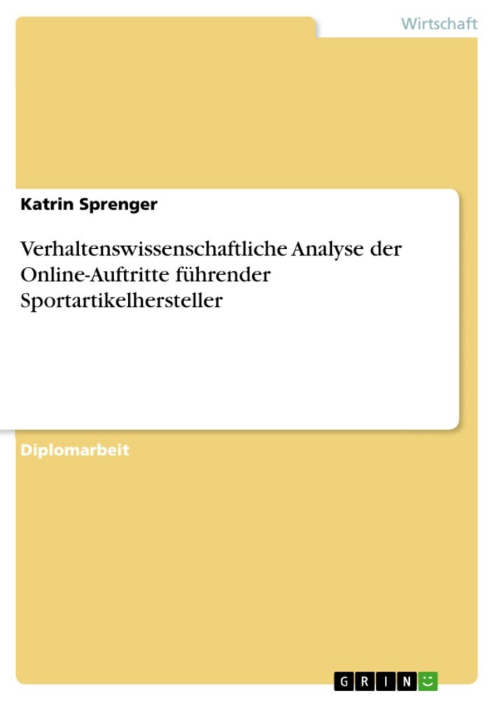 Verhaltenswissenschaftliche Analyse der Online-Auftritte führender Sportartikelhersteller main product photo