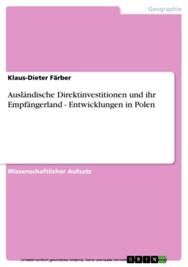 Ausländische Direktinvestitionen und ihr Empfängerland main product photo