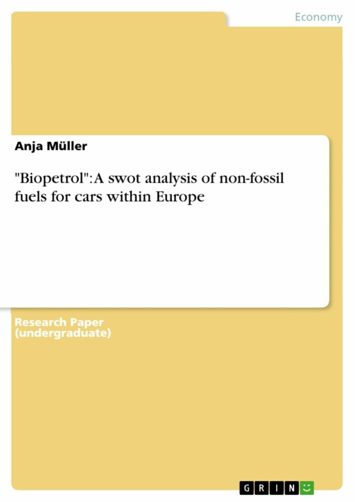 'Biopetrol': A swot analysis of non-fossil fuels for cars within Europe main product photo