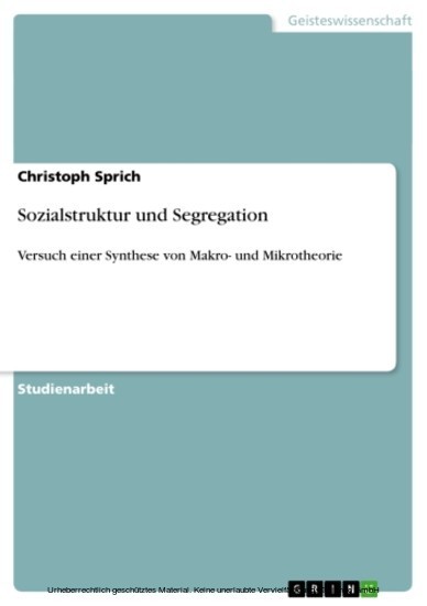 Sozialstruktur und Segregation main product photo