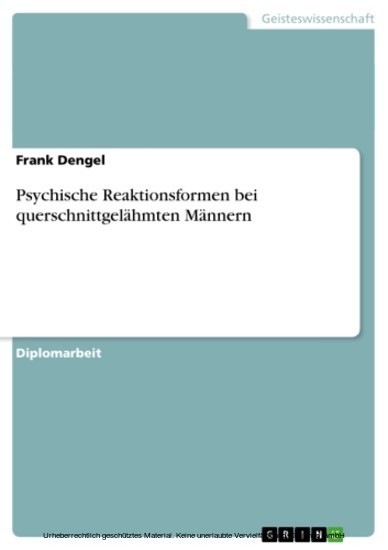 Psychische Reaktionsformen bei querschnittgelähmten Männern main product photo