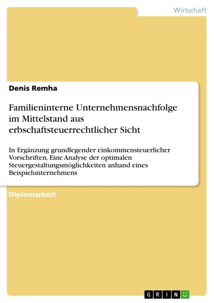 Familieninterne Unternehmensnachfolge im Mittelstand aus erbschaftsteuerrechtlicher Sicht main product photo