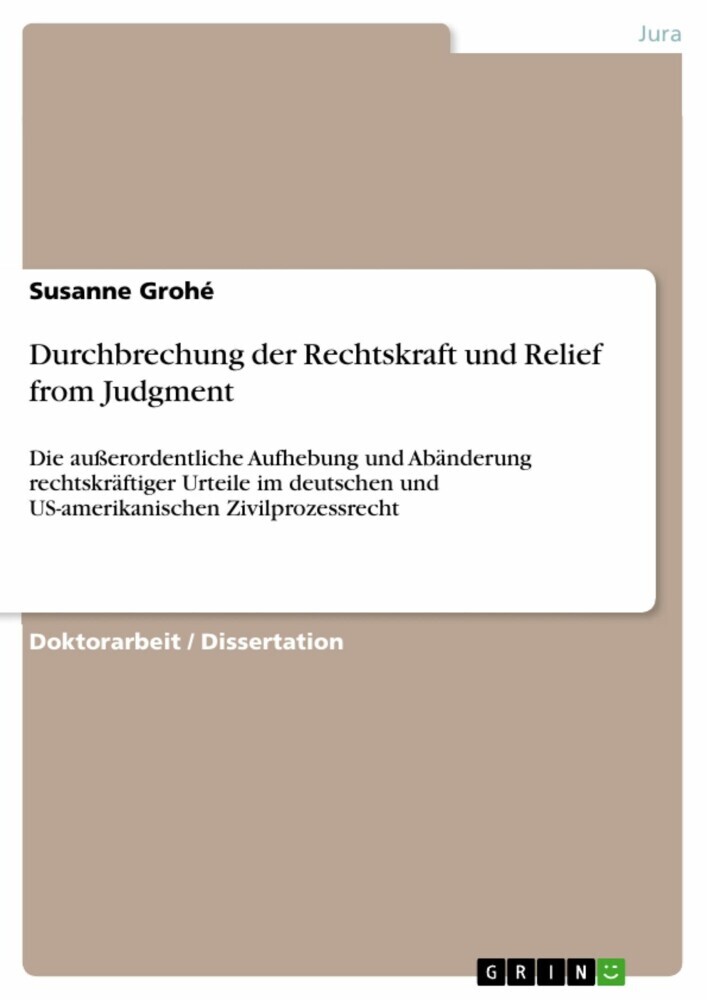 Durchbrechung der Rechtskraft und Relief from Judgment main product photo