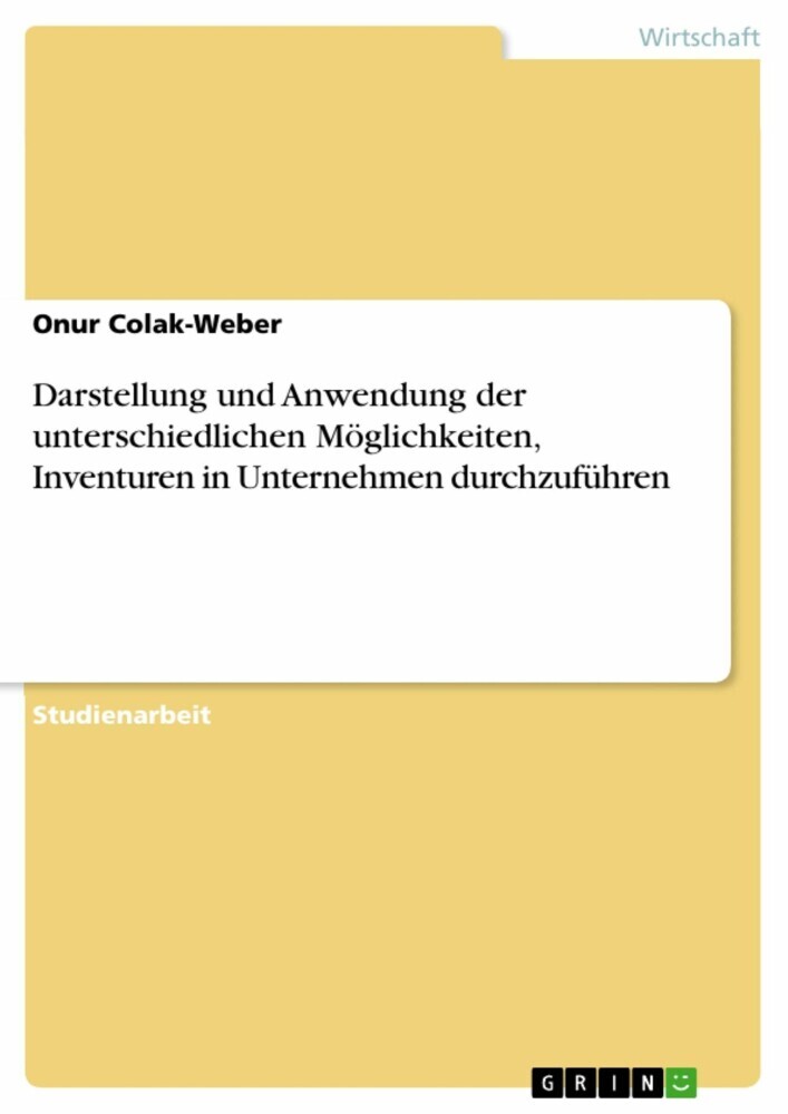 Darstellung und Anwendung der unterschiedlichen Möglichkeiten, Inventuren in Unternehmen durchzuführen main product photo