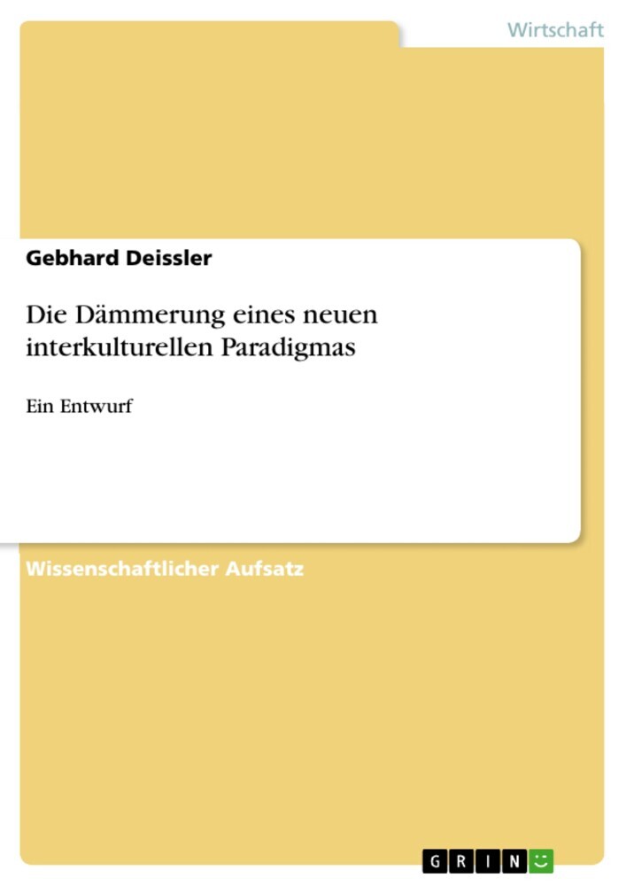 Die Dämmerung eines neuen interkulturellen Paradigmas main product photo