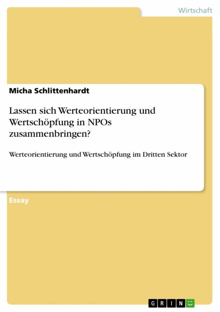 Lassen sich Werteorientierung und Wertschöpfung in NPOs zusammenbringen? main product photo