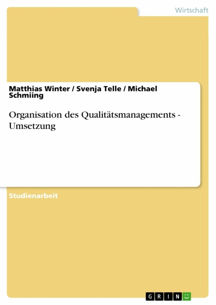 Organisation des Qualitätsmanagements - Umsetzung main product photo