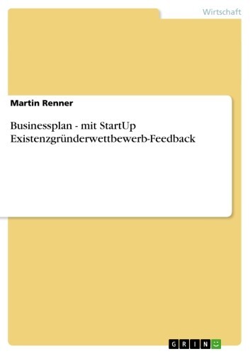 Businessplan - mit StartUp Existenzgründerwettbewerb-Feedback main product photo