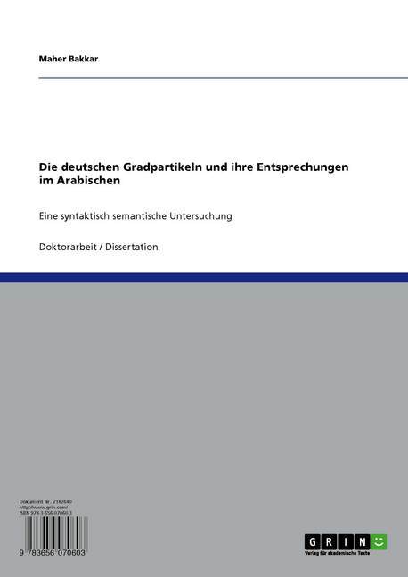 Die deutschen Gradpartikeln und ihre Entsprechungen im Arabischen main product photo