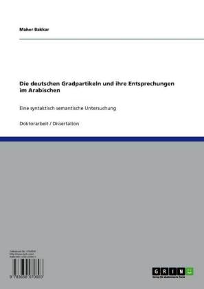 Die deutschen Gradpartikeln und ihre Entsprechungen im Arabischen