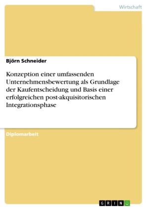 Konzeption einer umfassenden Unternehmensbewertung als Grundlage der Kaufentscheidung und Basis einer erfolgreichen post-akquisitorischen Integrationsphase