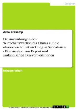 Die Auswirkungen des Wirtschaftswachstums Chinas auf die ökonomische Entwicklung in Südostasien - Eine Analyse von Export und ausländischen Direktinvestitionen