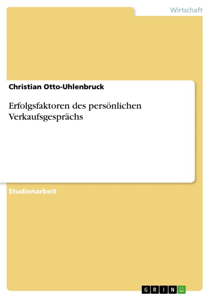 Erfolgsfaktoren des persönlichen Verkaufsgesprächs main product photo