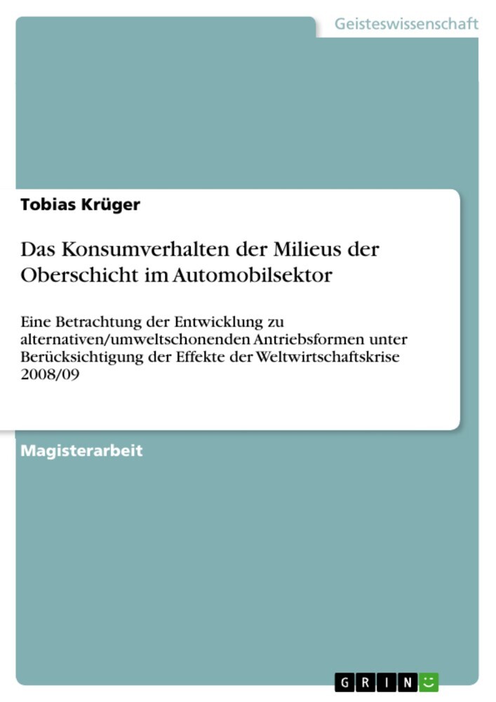 Das Konsumverhalten der Milieus der Oberschicht im Automobilsektor main product photo