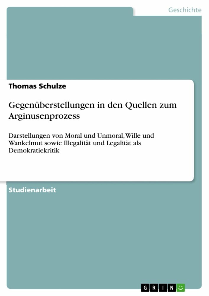 Gegenüberstellungen in den Quellen zum Arginusenprozess main product photo