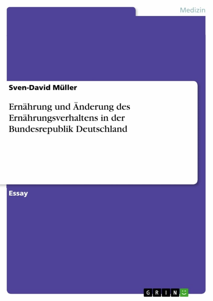 Ernährung und Änderung des Ernährungsverhaltens in der Bundesrepublik Deutschland main product photo