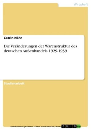 Die Veränderungen der Warenstruktur des deutschen Außenhandels 1929-1939