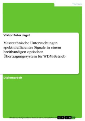 Messtechnische Untersuchungen spektraleffizienter Signale in einem breitbandigen optischen Übertragungssystem für WDM-Betrieb