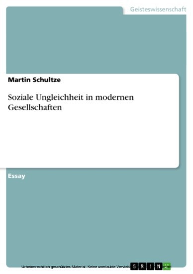 Soziale Ungleichheit in modernen Gesellschaften main product photo