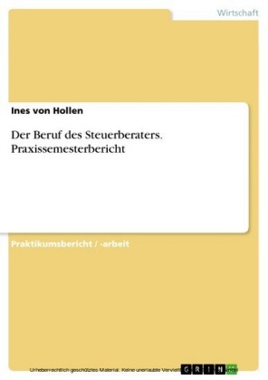 Der Beruf des Steuerberaters. Praxissemesterbericht