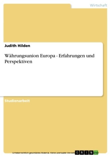 Währungsunion Europa - Erfahrungen und Perspektiven main product photo