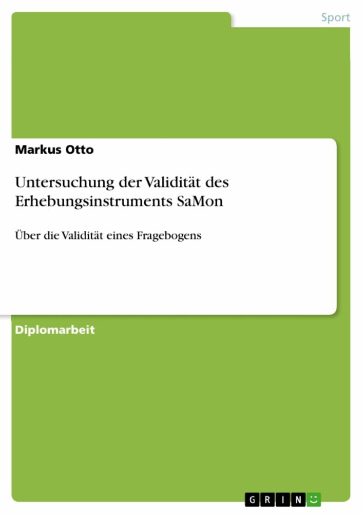 Untersuchung der Validität des Erhebungsinstruments SaMon main product photo