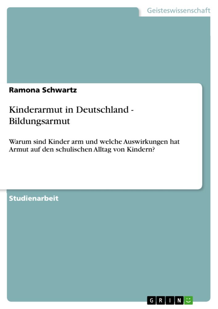 Kinderarmut in Deutschland - Bildungsarmut main product photo