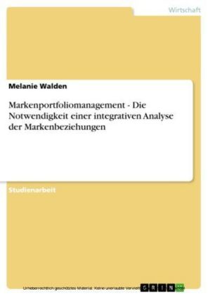 Markenportfoliomanagement  - Die Notwendigkeit einer integrativen Analyse der Markenbeziehungen