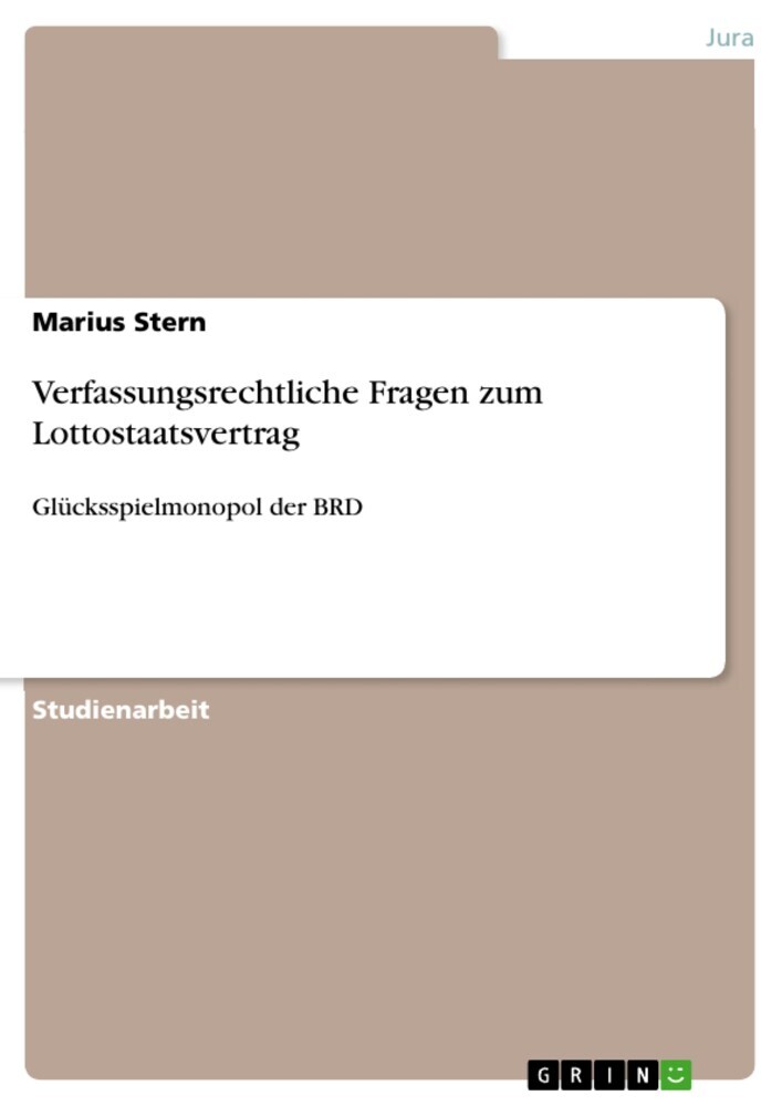 Verfassungsrechtliche Fragen zum Lottostaatsvertrag main product photo
