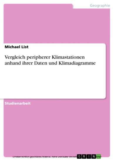 Vergleich peripherer Klimastationen anhand ihrer Daten und Klimadiagramme main product photo