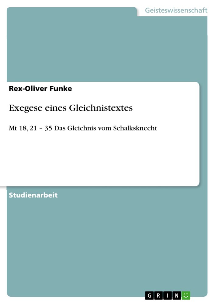 Exegese eines Gleichnistextes main product photo