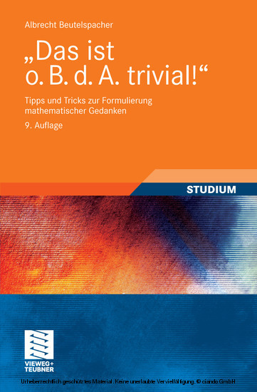 ''Das ist o. B. d. A. trivial!' main product photo