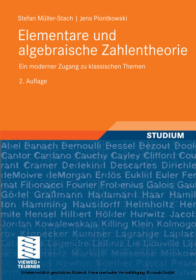 Elementare und algebraische Zahlentheorie main product photo